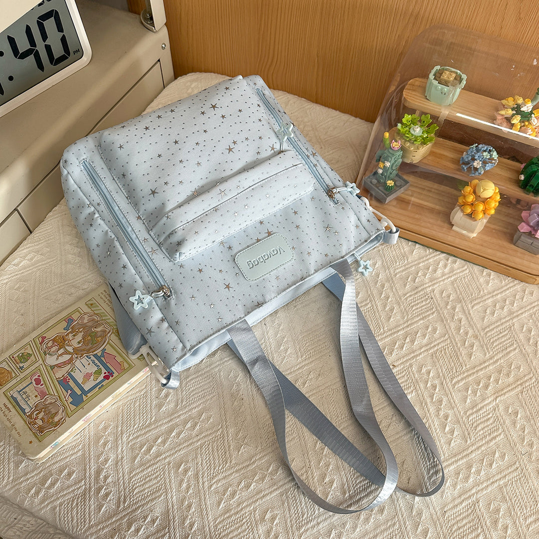 Stylish Multi-Compartment Backpack with Decorative Accents Kalsten