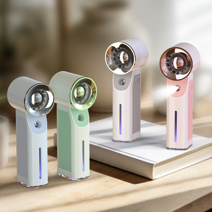 Cooling portable bladeless misting fan with USB rechargeable battery and adjustable airflow Kalsten