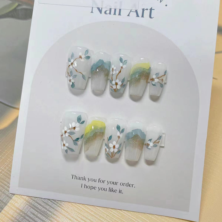 Premium Floral Design Press-On Nails Kalsten