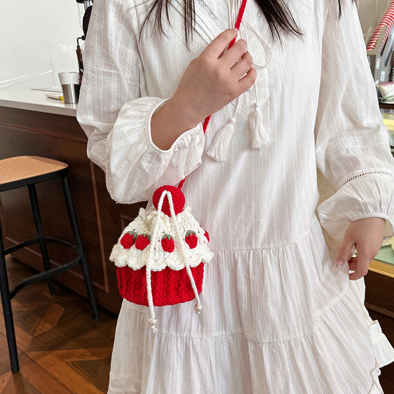 Festive Cupcake-Shaped Crochet Mini Bag