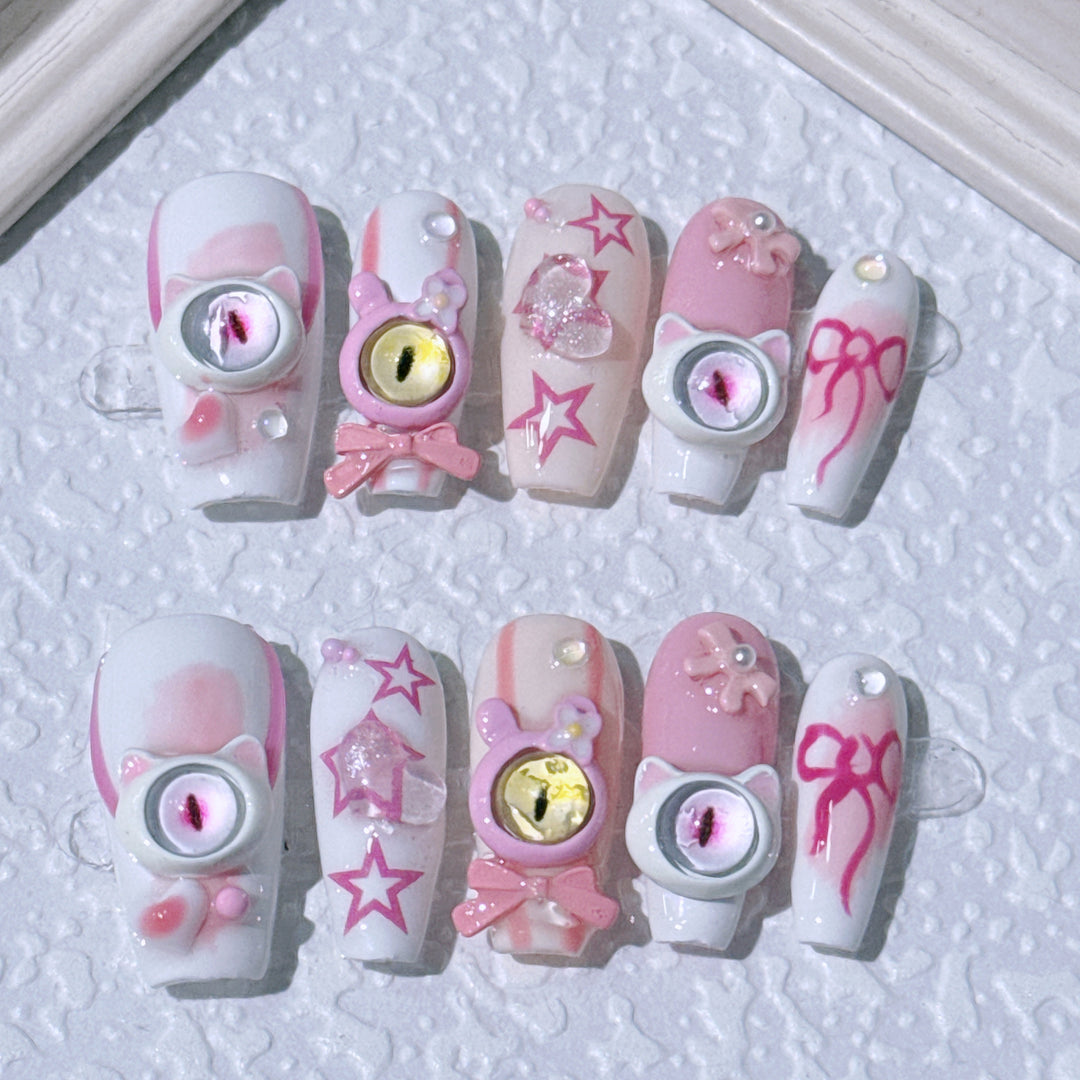 Cute Character-Themed Artistic Nail Set