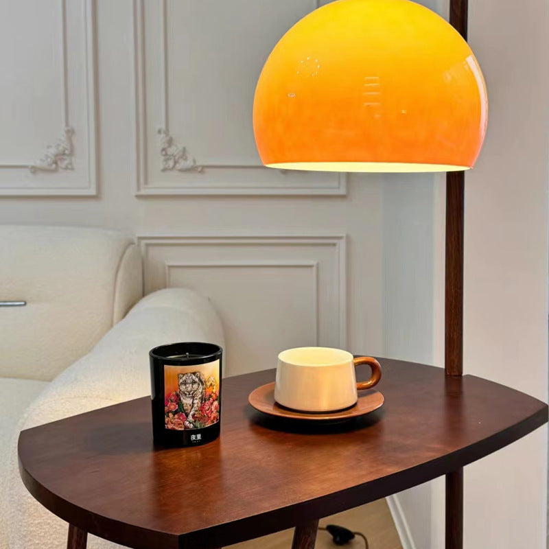 Modern Minimalist Floor Lamp with Integrated Side Table