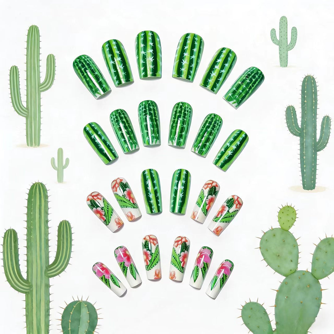 Decorative Floral Cactus Nail Art Kalsten