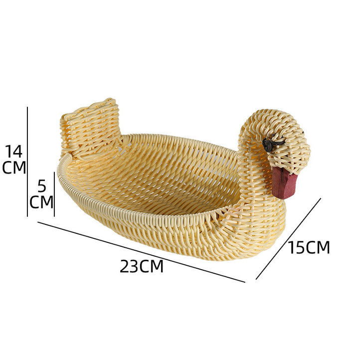 Unisex Braided Decoration Basket in Duck Shape Kalsten