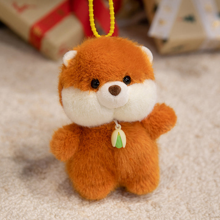 Plush Dog Bag Charm Keychain with Soft Faux-Fur Body & Loop Strap Kalsten