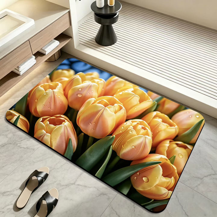 Floral-Themed Bath Mat
