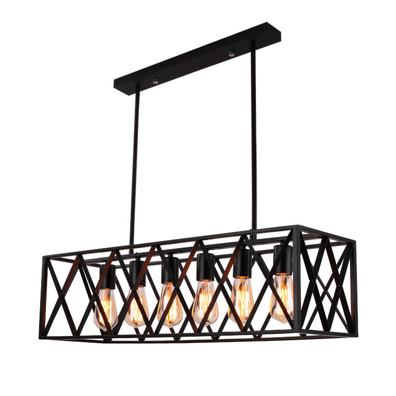 Industrial-Style Rectangular Pendant Light