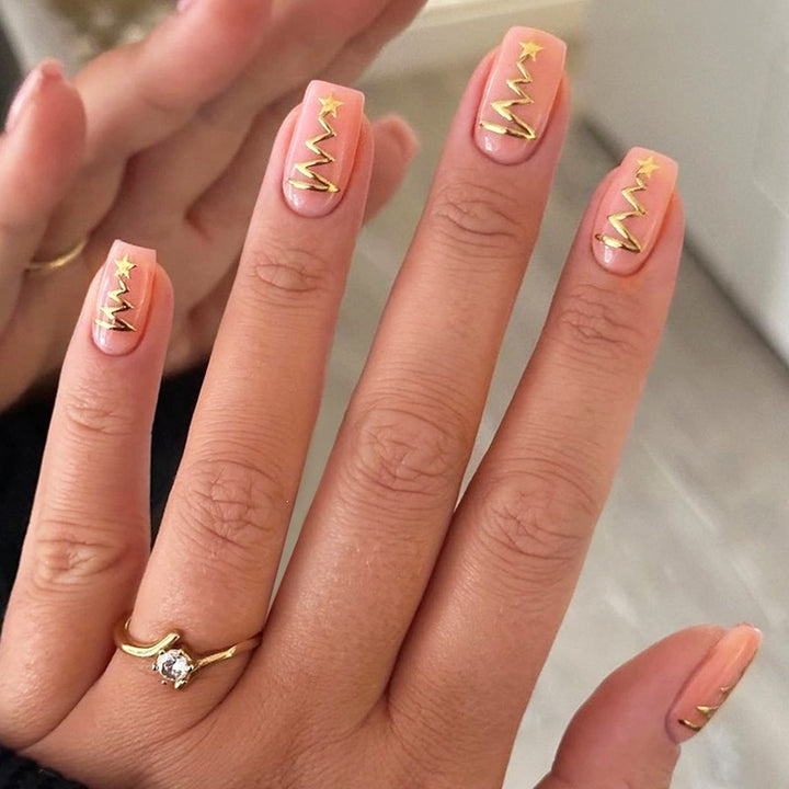 Artificial nail set with festive winter theme Kalsten