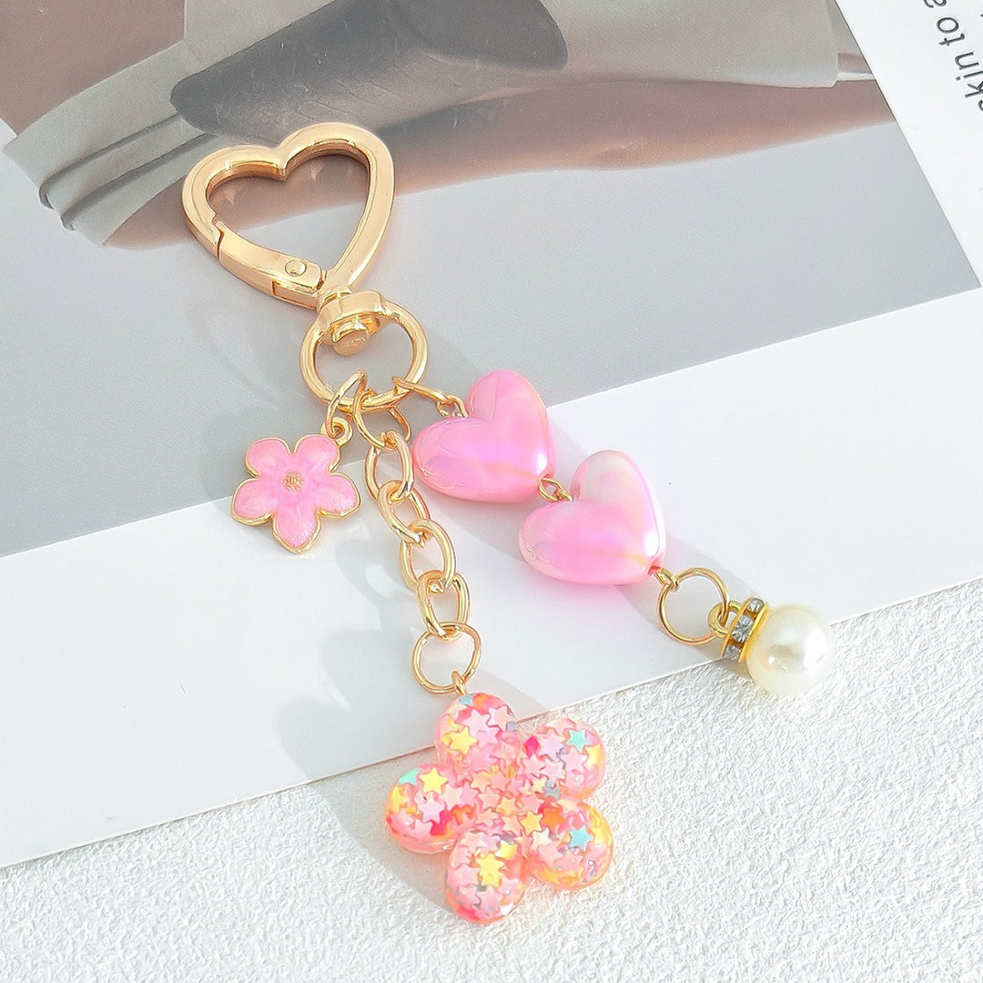 Playful keychain with hearts and flower motif Kalsten