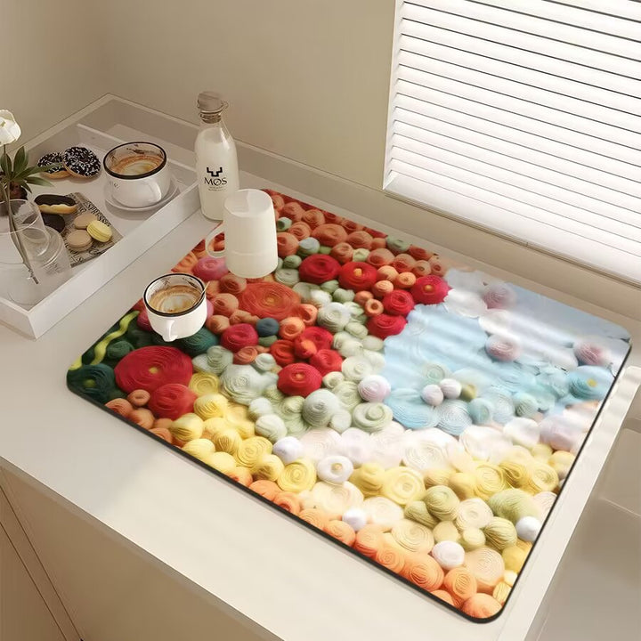 Floral-Themed Kitchen Mat Kalsten