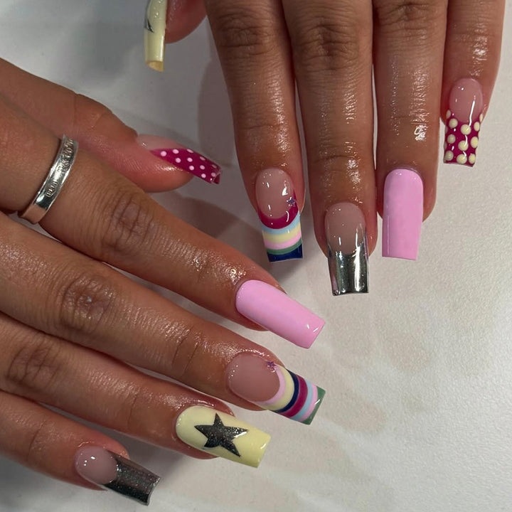 Artificial nails with creative designs and 3D accents Kalsten