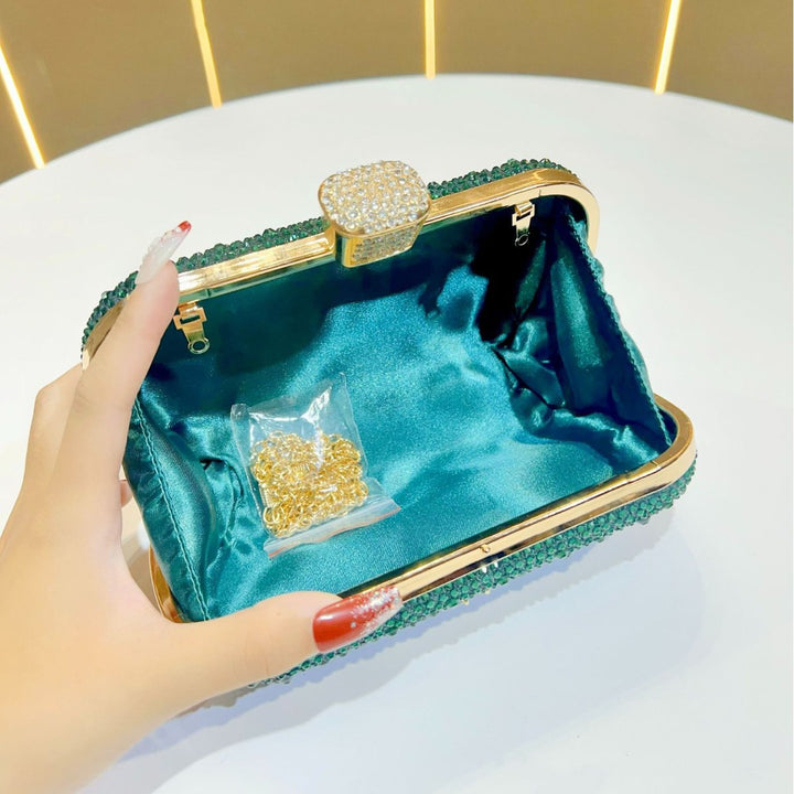 Decorative Gem-Studded Evening Clutch