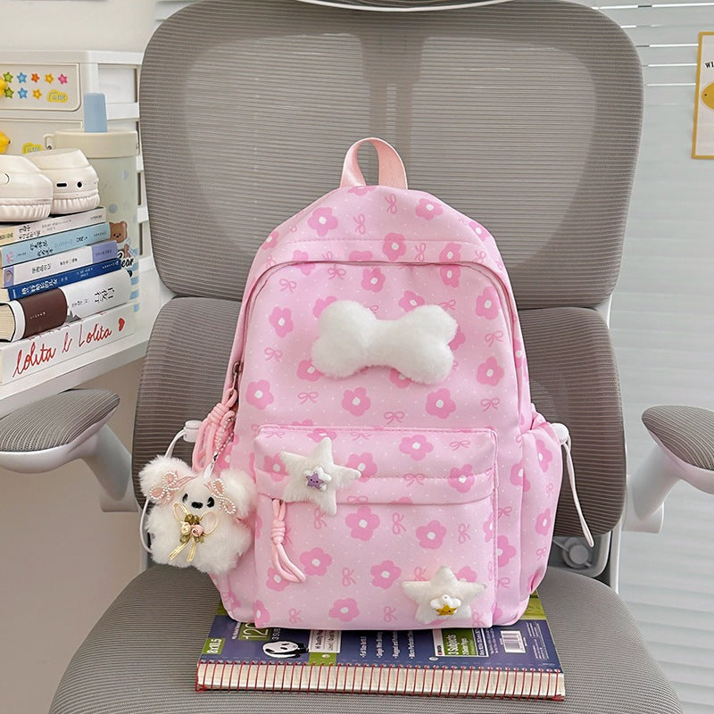 Floral-Embellished Patterned Backpack Kalsten