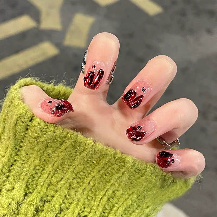 Glamorous Rhinestone-Embellished Press-On Nail Tips