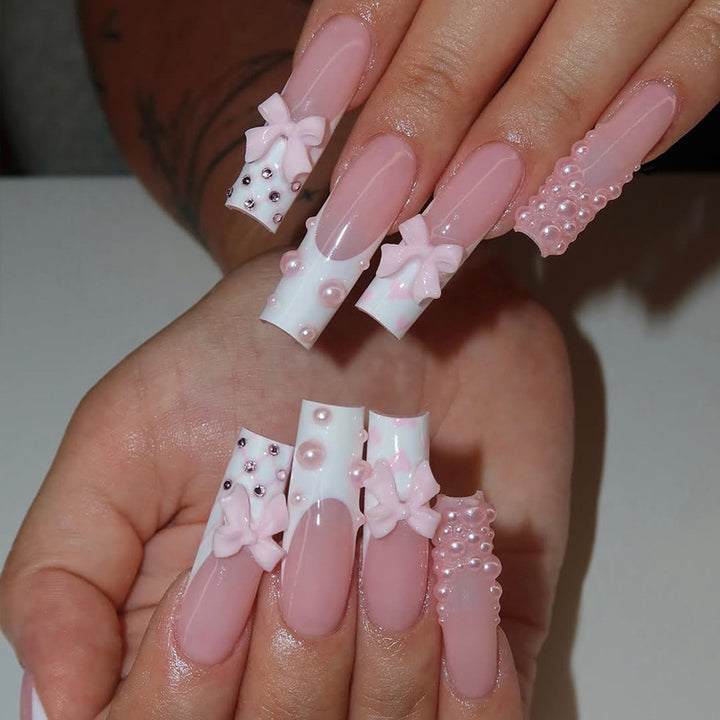 Decorative Floral Press-On Nail Design Set Kalsten