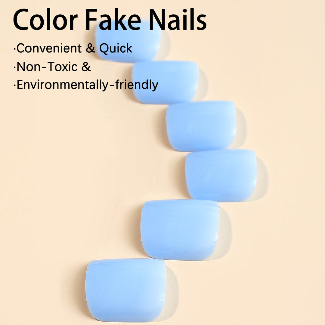 Artificial nail set with delicate blue and caring accessories Kalsten