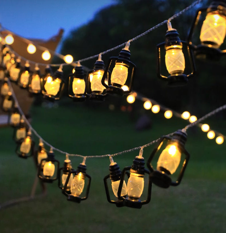 Warm White Star And Globe LED String Garland With Battery Pack And Weatherproof Bulbs Kalsten