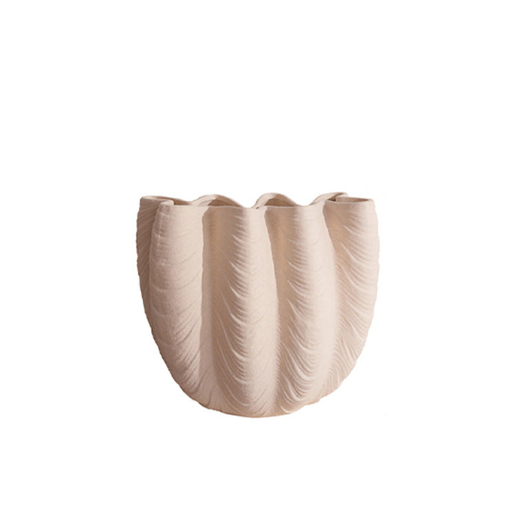 Leaf-Textured Decorative Planter