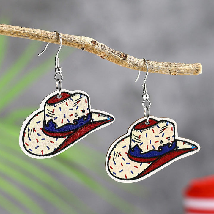 Women's eye-catching statement earrings can shape with flag motif Kalsten
