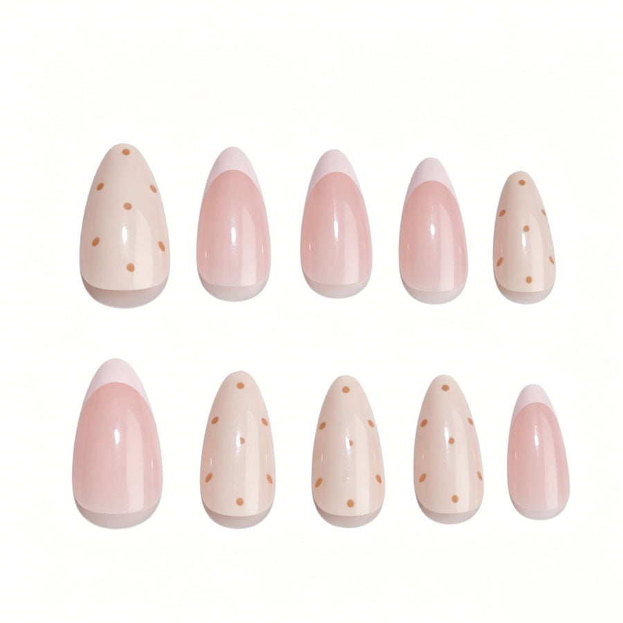Artificial nail set with elegant gradients and fine dots Kalsten