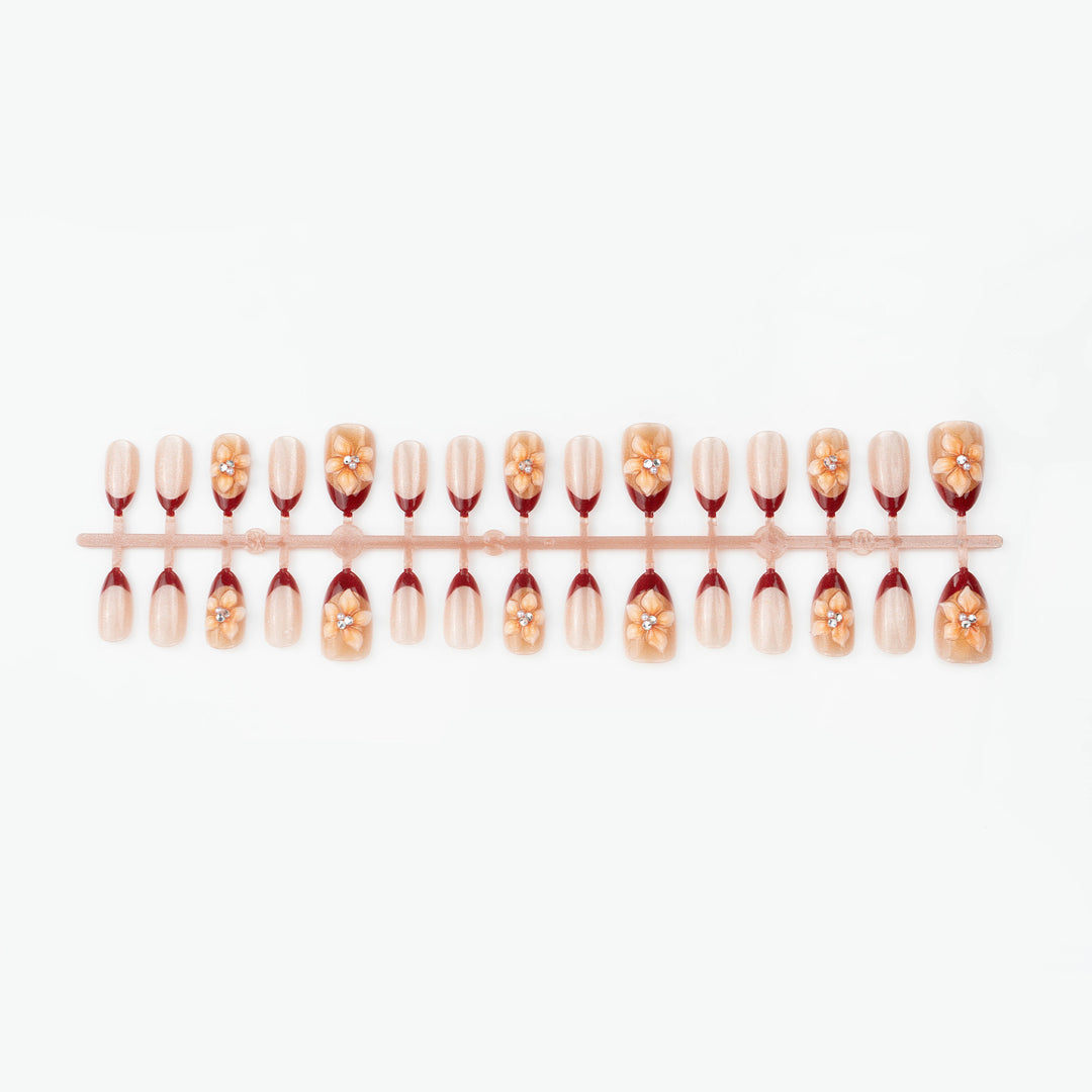 Floral Design Acrylic Press-On Nails Kalsten