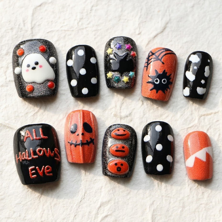 Themed Halloween Press-On Nail Art Set