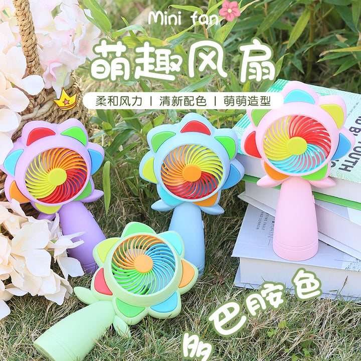 Unisex Portable Mini Hand Fan in Flower Design Kalsten