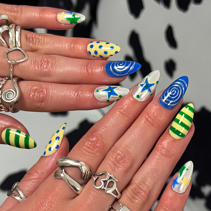 Artificial Nails in Creative Pattern Mix Kalsten