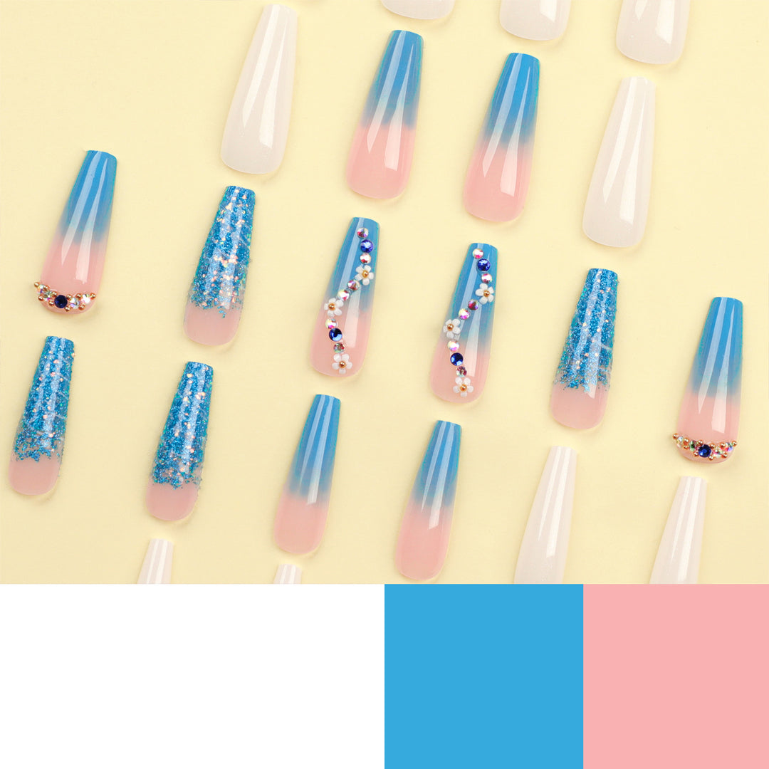 Artful nail extensions with floral ombre design Kalsten