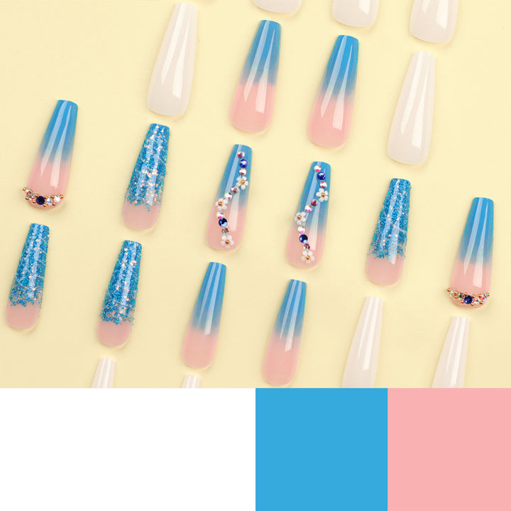 Artful nail extensions with floral ombre design Kalsten