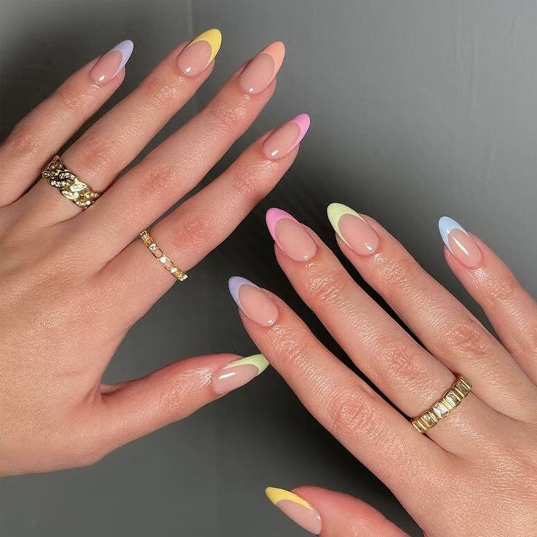 Elegant Stiletto Press-On Nail Set with Geometric Accents