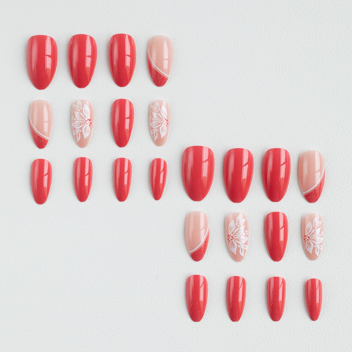 Floral Design Acrylic Nail Art