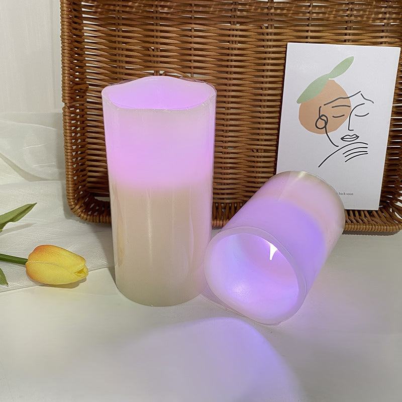 Realistic Wax-Look Battery-Operated LED Pillar Candle Set with Soft Flicker Flame