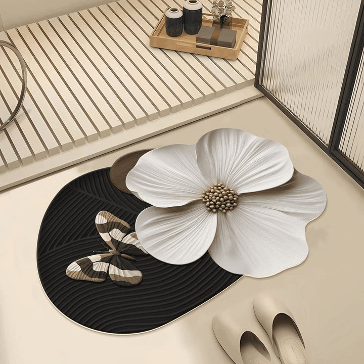 Artistic Floral Bath Mat Kalsten