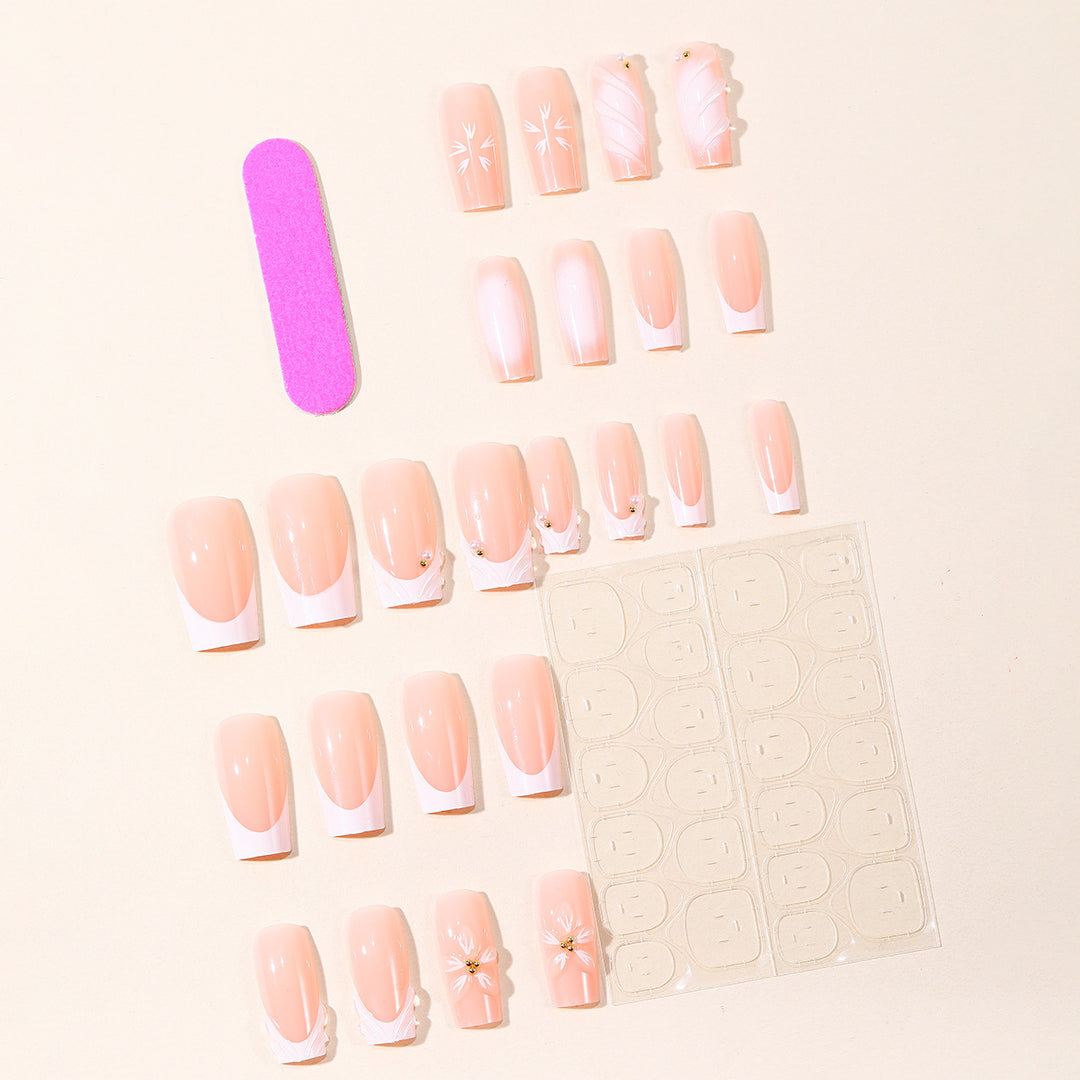 Elegant Floral 3D Acrylic Nail Art Kalsten