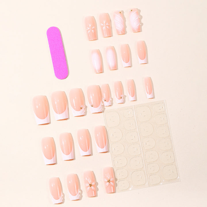 Elegant Floral 3D Acrylic Nail Art Kalsten