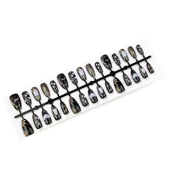 Gothic-Themed Press-On Nail Art