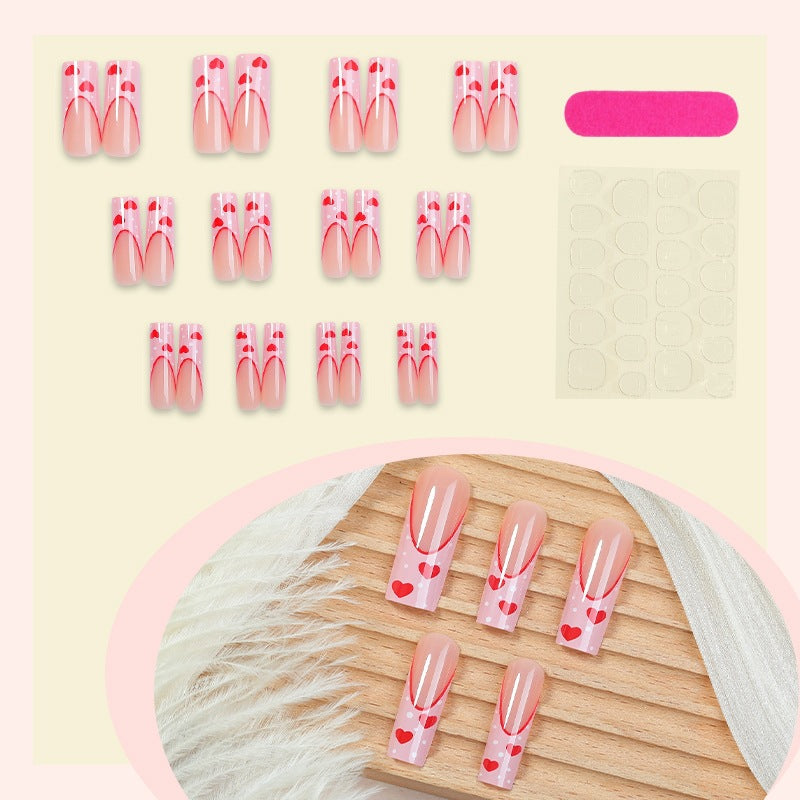 Artificial nails with romantic heart designs Kalsten