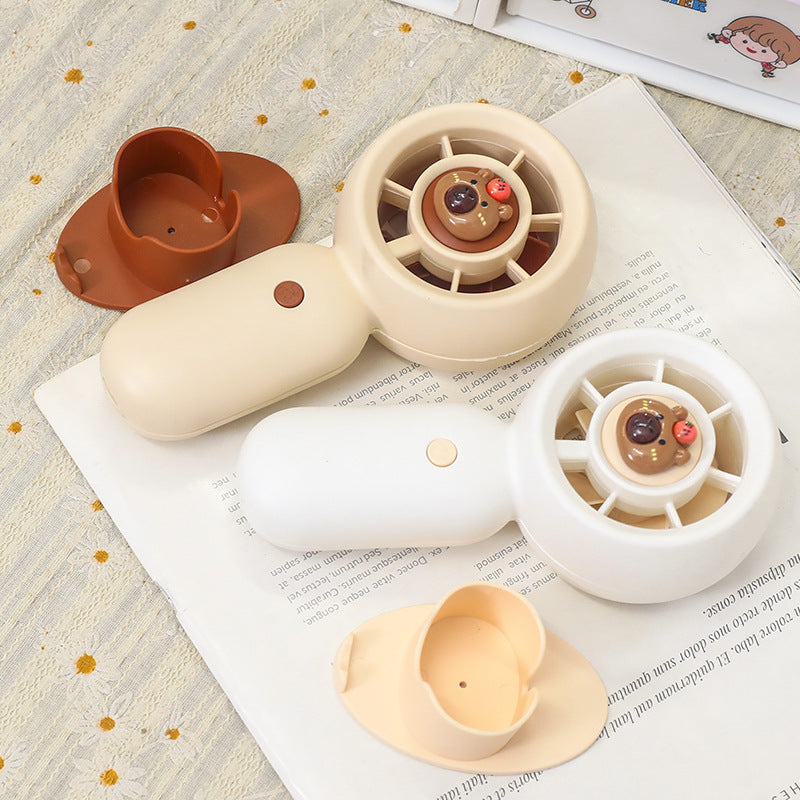 Women's Portable Handheld Fan with Cute Bear Design Kalsten