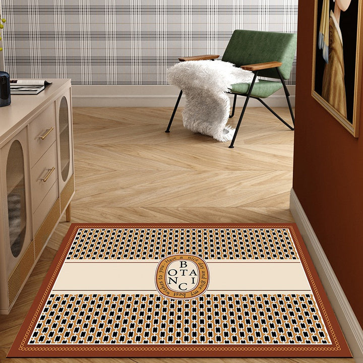 Half-Round Rose Patterned Entryway Mat