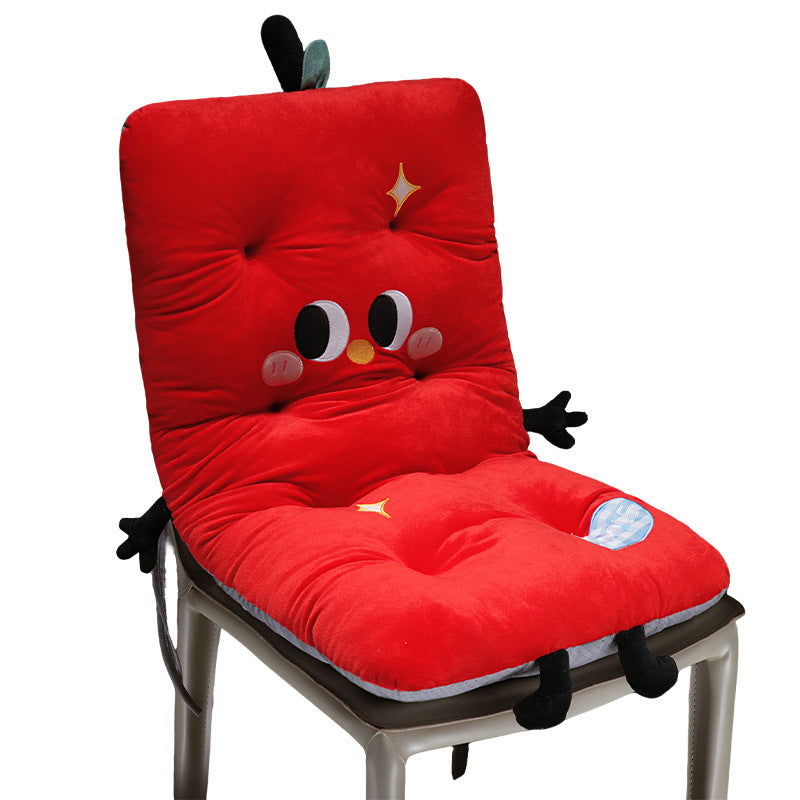 Padded plush seat cushion with high backrest and cute character