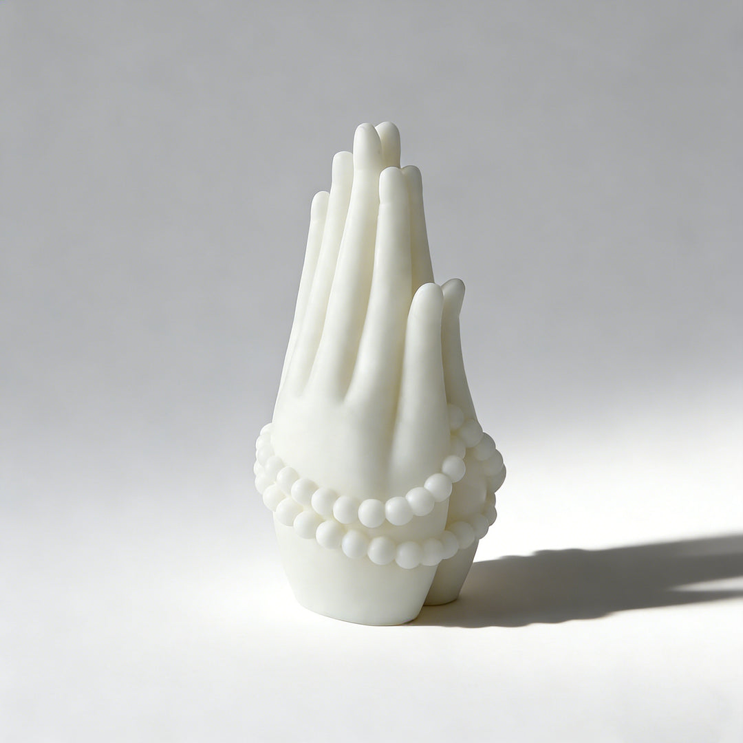 Sculpted Hands Decorative Candle
