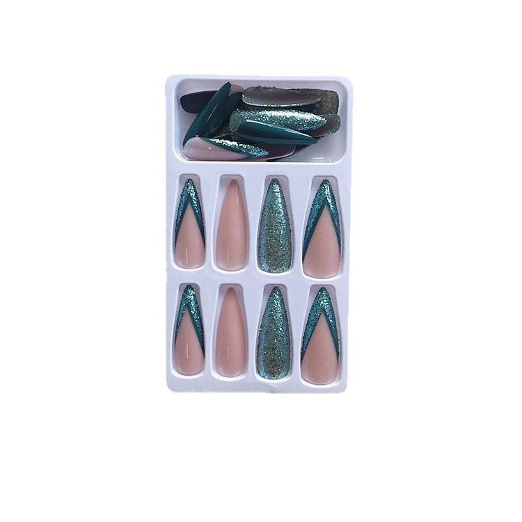 Glamorous Stiletto Press-On Nail Set with Glitter Accents