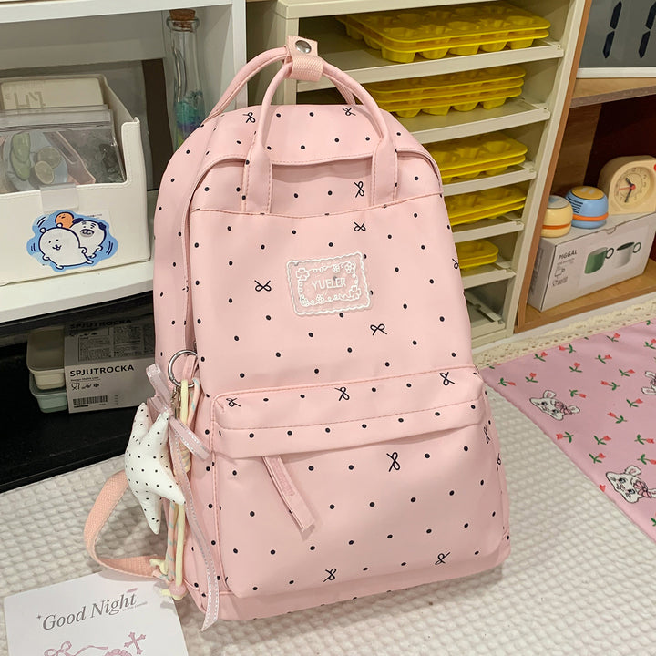 Stylish Dot-Printed Backpack Kalsten