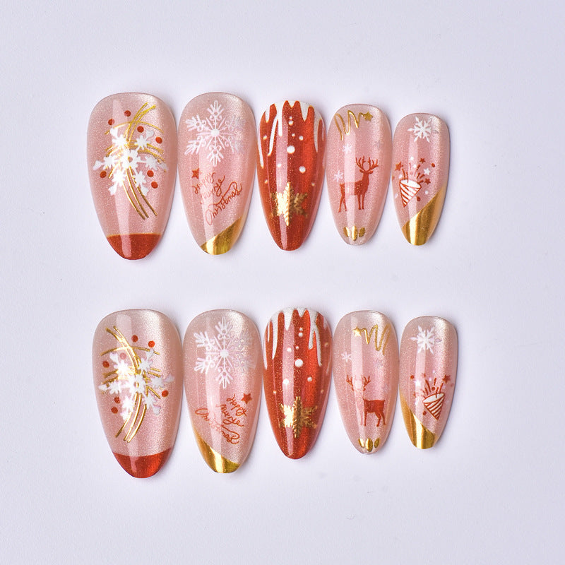 Festive Holiday Theme Press-On Nail Art Set Kalsten