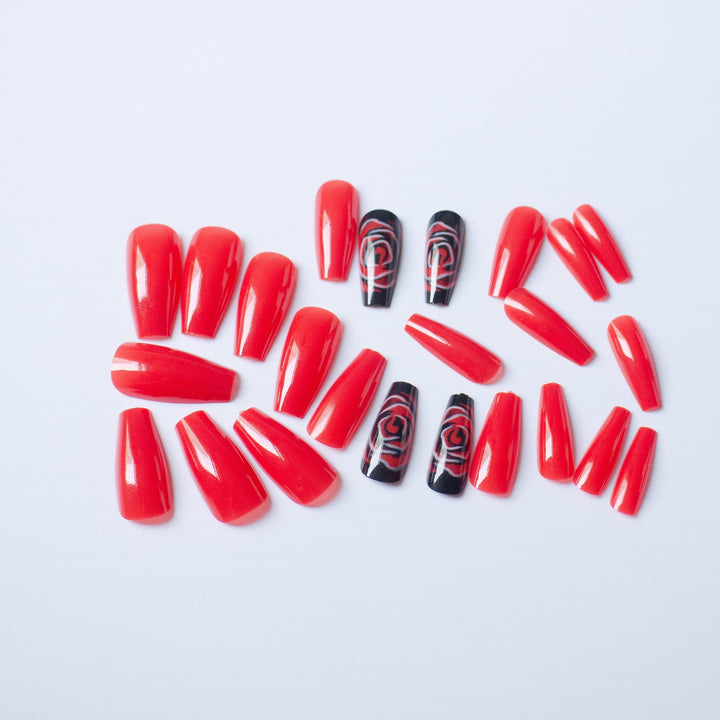 Artistic Long Nail Art Design