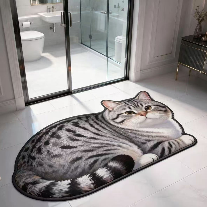 Cat-Shaped Area Rug