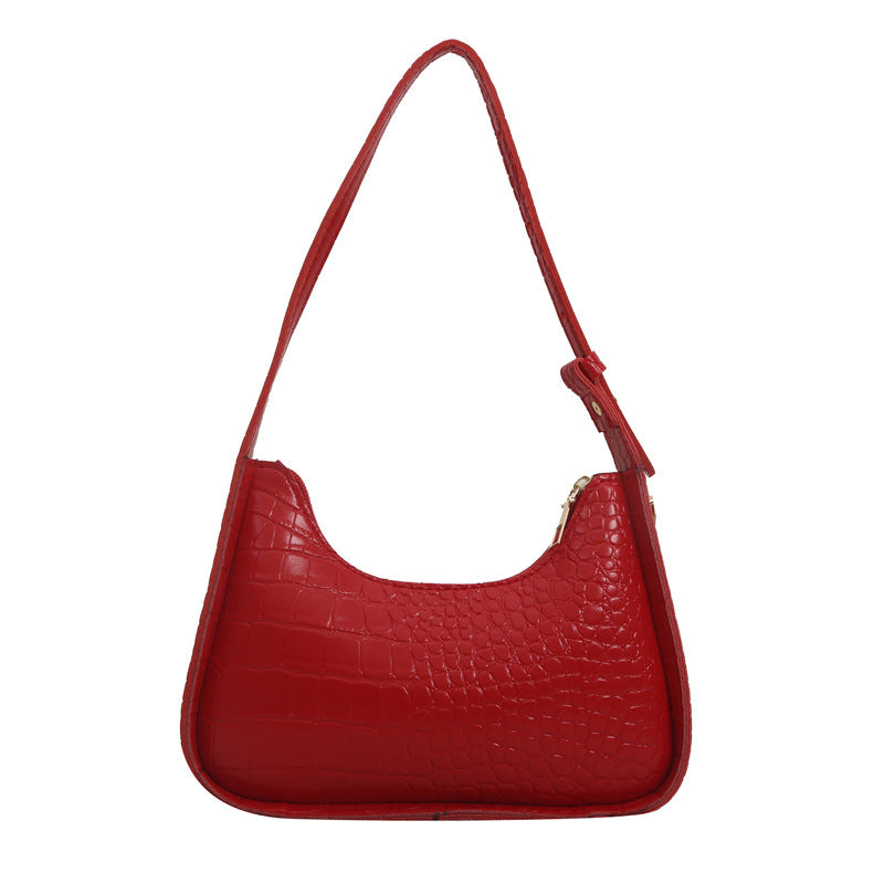 Elegant Croc-Embossed Shoulder Bag