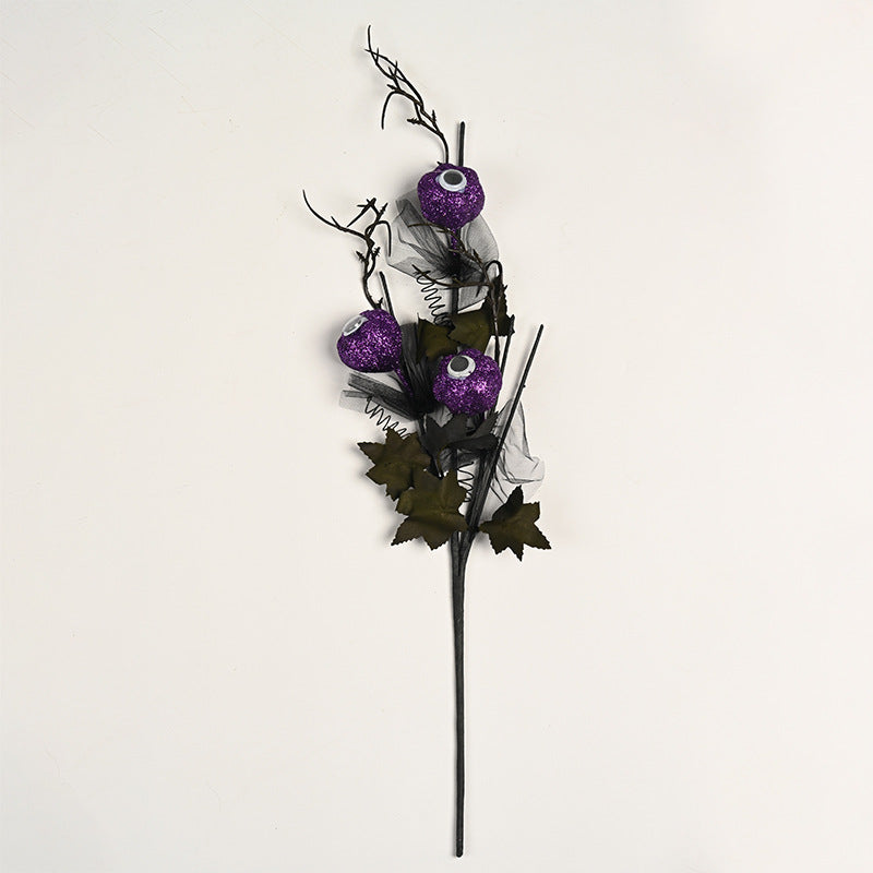Creepy Halloween decoration with eyes and glitter