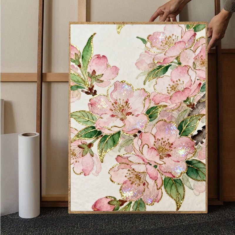 Floral Glitter Art Canvas Print Kalsten
